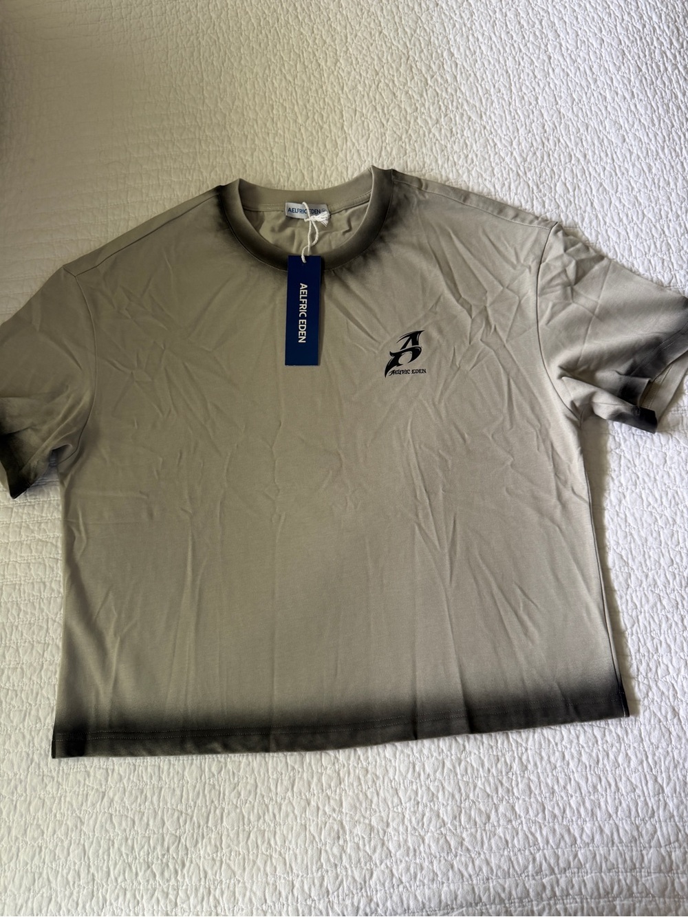 Aelfric Eden Gray Crewneck Tee with Black Detail